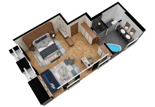 a rendering of a floor plan of a house at Casa Baglioni Milan - The Leading Hotels of the World in Milan