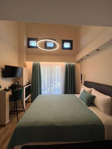 Etheres Tzoumerkon Mountain Resortにあるベッド
