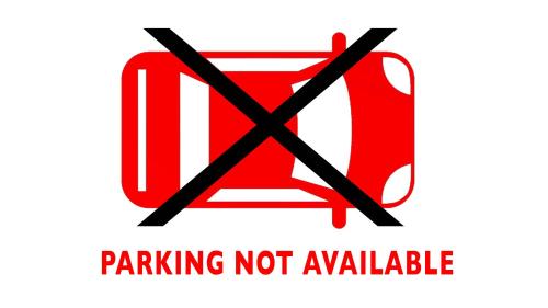 a sign that says parking not available isolated on a white background illustration at QV Stays Central Metropolis Haven in Auckland