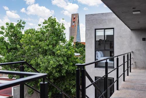 a view from the balcony of a building at Santa Ma la Ribera Apartments by VH in Mexico City