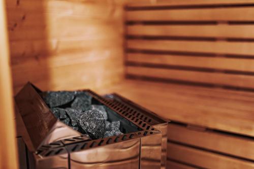 a close up of a hot tub in a room at MY HOME ADDL in Štrigova