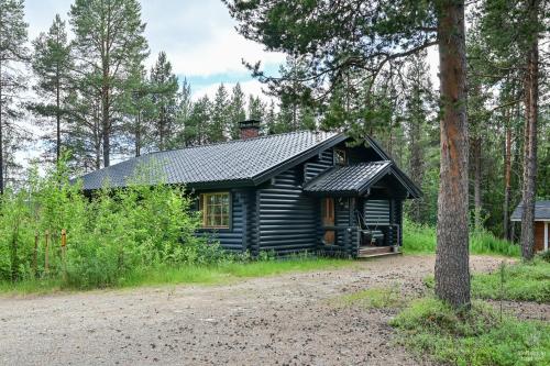 domek w lesie z polną drogą w obiekcie Holiday in Lapland - Levisalmi A w mieście Levi