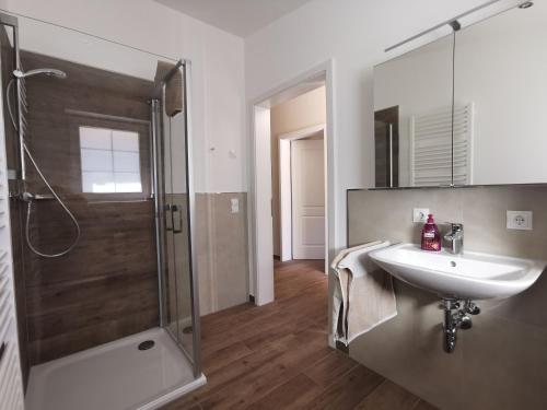 Koupelna v ubytování Ferienwohnung Gestüt von Erden