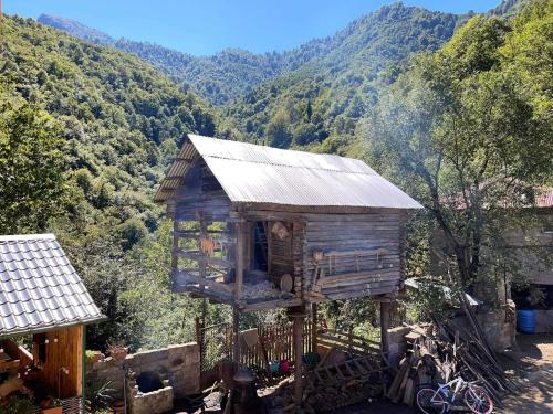 ein Baumhaus inmitten eines Berges in der Unterkunft Guest House Machakheli in Batumi