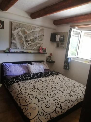 1 dormitorio con 1 cama grande en una habitación en Rustico Chiara, en Sonogno