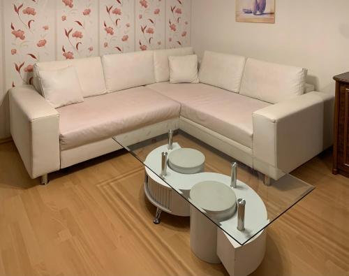 Ruang duduk di Ferienwohnung Kranichnest