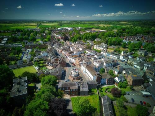 an aerial view of a small town with houses at Scotch Arms Mews Bed & Breakfast in Brampton