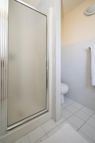 a bathroom with a shower and a toilet at Apartments and rooms by the sea Mrljane, Pasman - 327 in Neviđane