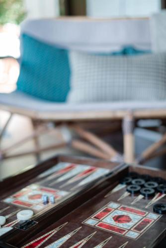 a close up of a stove top in front of a table at Live in the woods in Mikhmannim