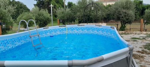 a large swimming pool in a yard at B&B Tenuta San Michele in Capaccio-Paestum
