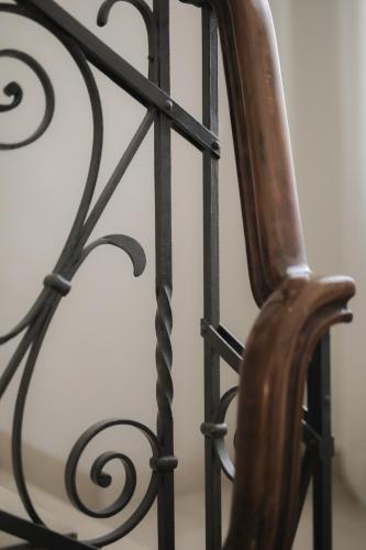 a close up of the back of a metal chair at Hotel L'Aretino in Arezzo