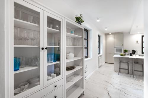 Kuchyň nebo kuchyňský kout v ubytování Willa Las&Luksus Jacuzzi, Sauna i Relaks pod Warszawą