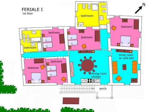 a floor plan of a house at Petrolo in Bucine