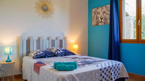 Cama o camas de una habitación en Mon Ginesté