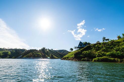 a view of a river from a boat at 5CHALETS in Guatapé
