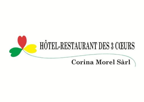 logo hotelowej restauracji des cours w obiekcie Hôtel-Restaurant des 3 Coeurs w mieście Vaulion