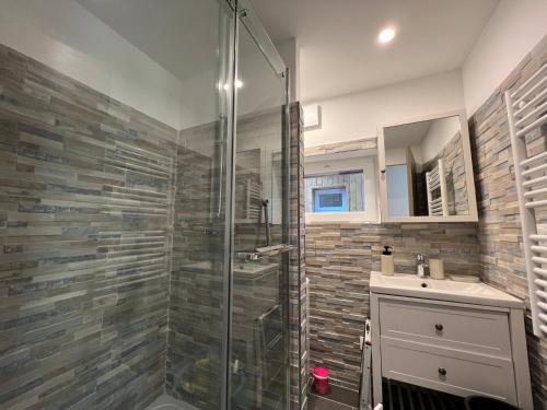 Koupelna v ubytování Les maisons du phare