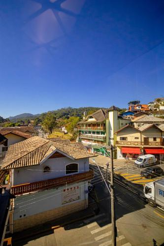 a view of a city with buildings and a street at Pousada Alemã in Santo Antônio do Pinhal
