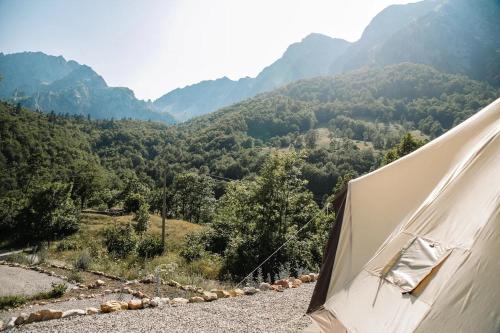 a tent sitting on the side of a mountain at Ursa Camp in Gornje Lipovo