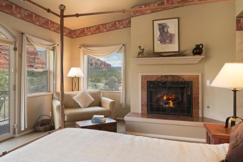 Istumisnurk majutusasutuses Canyon Villa Bed & Breakfast Inn of Sedona