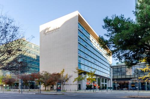 a building with a sign on the side of it at Olissippo Oriente in Lisbon