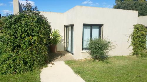 ein weißes Haus mit einer Pflanze davor in der Unterkunft Les Madones in Nîmes