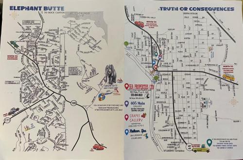 a map of the city of consciousness at SPACE CASTLE: a 1950s Gas Station transformed into an Art Themed Wonderland in Truth or Consequences