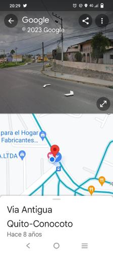 a screenshot of a google webpage with a picture of a street at Departamento completo con garage in Quito