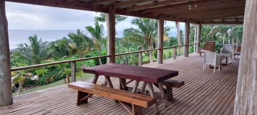 Balkón nebo terasa v ubytování Maravu Taveuni Lodge