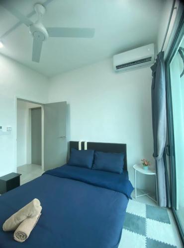 Postel nebo postele na pokoji v ubytování JOVIAL Modern Cozy Homestay `Meritus Perai
