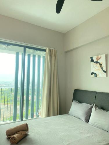 Postel nebo postele na pokoji v ubytování JOVIAL Modern Cozy Homestay `Meritus Perai