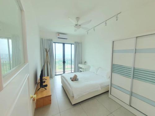 Postel nebo postele na pokoji v ubytování JOVIAL Modern Cozy Homestay `Meritus Perai