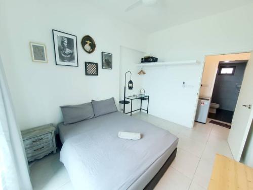 Postel nebo postele na pokoji v ubytování JOVIAL Modern Cozy Homestay `Meritus Perai