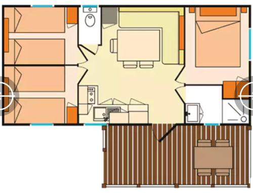 Floor plan ng Mobile Home Climatisé 6.Personnes