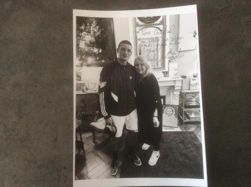 a black and white photo of a man and a woman at Chambres et Table d'hôtes La Belle Lensoise in Lens