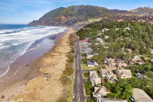 an aerial view of a beach with houses at The Cachalot MCA#4046 in Manzanita