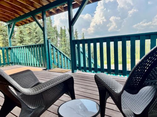 Balkón nebo terasa v ubytování Aurora Ridge Cabin