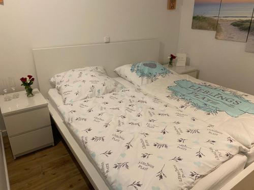 Postel nebo postele na pokoji v ubytování Ferienwohnung Lieblingsplatz