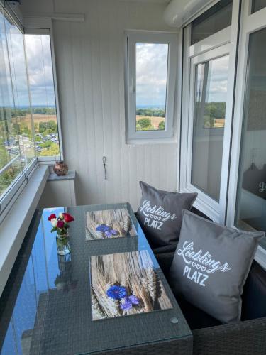Posezení v ubytování Ferienwohnung Lieblingsplatz