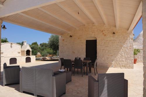 an outdoor patio with a table and chairs at Dimora Sasa in Putignano