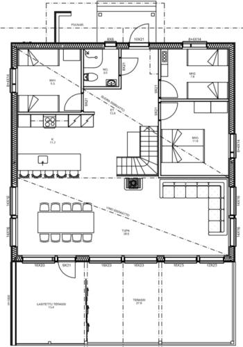 a floor plan of a house at Luxury Villa BestVillas Himos in Himos