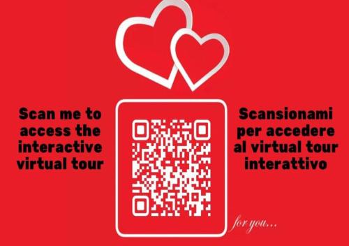 a red background with a cell phone with a heart at Casa Bianca bnb,Big Terrace,10 min Airport Beaches in Bitonto