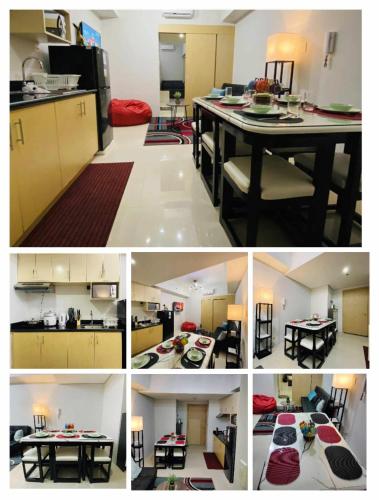 a collage of photos of a kitchen and a dining room at CASA UNO By Mojo's Staycation in Manila