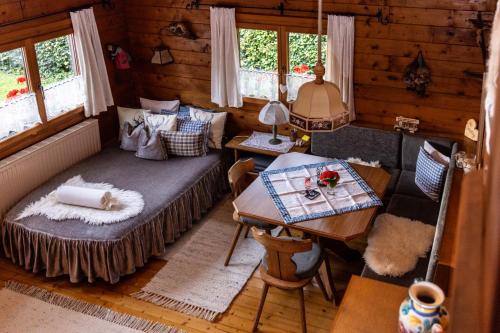 Posezení v ubytování Ferienhütte Puutz