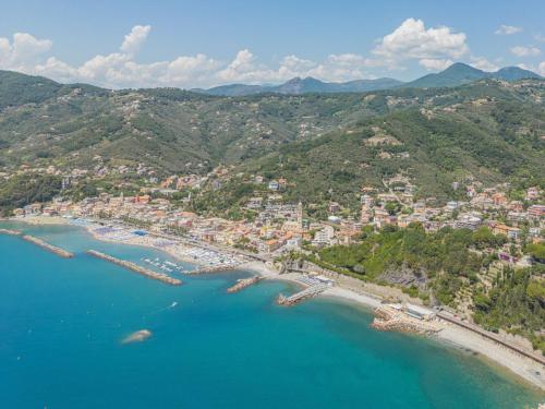 an aerial view of a beach and a city at Holiday Home Sorvegallo by Interhome in Moneglia