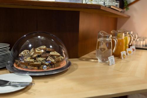a plate of food on top of a table at Sommerhotel Karwendel in Innsbruck