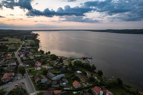 an aerial view of a large body of water at Apartamenty całoroczne "Eleganza" jacuzzi-sauny in Nadole