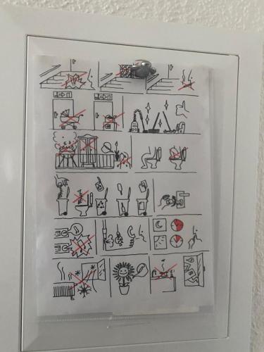 a picture of a drawing in a white frame at City Apartment Dresden in Dresden