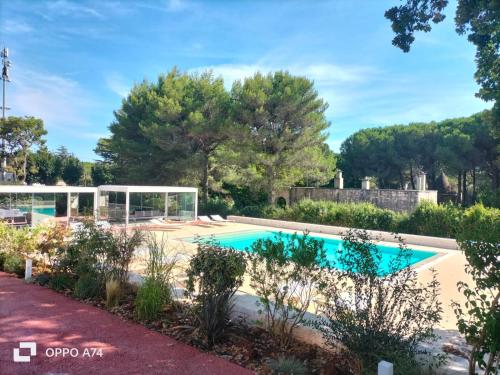 una piscina en el patio trasero de una casa en Villa Rosato en Selva di Fasano