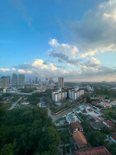 an aerial view of a city with tall buildings at Setia Sky 88 @D'miko Home Stay in Johor Bahru